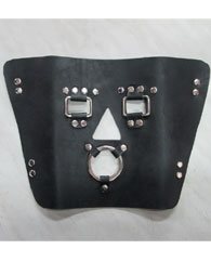 BDSM Δερμάτινη μάσκα με μεταλλικούς χαλκάδες