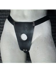 BDSM γυναίκεια ζώνη strap-on από δέρμα με μια τρύπα