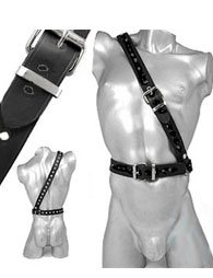 BDSM Ανδρικά διακοσμητικά λουριά για το στήθος & τόκες