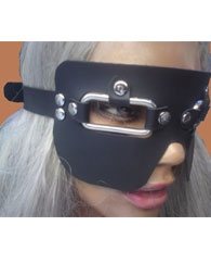 BDSM Δερμάτινη μάσκα με ανοιχτά τα μάτια