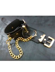 BDSM Χρυσές δερμάτινες χειροπέδες για πόδια και χέρια