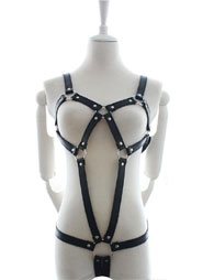 BDSM Δερμάτινο ολόσωμο αξεσουάρ σώματος με λουριά των 2,5 cm