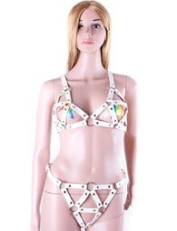 BDSM Δερμάτινο σύνολο λευκού χρώματος