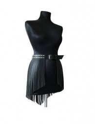 BDSM Δερμάτινη γυναικεία φούστα με άνοιγμα στο μπροστινό μέρος