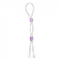 7 inch Silicon Cock Ring With 2 Beads Lavender