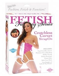 FF CROTCHLESS CORSET STRAP ON Pi/Wh