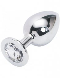 Μετρίου μεγέθους μεταλλική σφήνα με λευκό διαμάντι