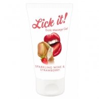 Lick It! Erotic Gel με Άρωμα Sparkling Wine & Strawberry 50ml