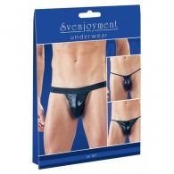 Svenjoyment Underwear Wetlook Thong Set Black 3τμχ