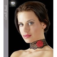 Κολάρο μαύρο δαντέλα με τριαντάφυλλο Halsband Rose