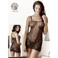 Μίνι Φόρεμα Διχτυωτό με Σχέδιο