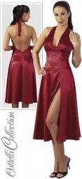 Φόρεμα Σατέν  Κόκκινο με ανοιχτή πλάτη
