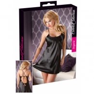 Νυχτικό Μαύρο Σατέν με Ανοιχτή Πλάτη