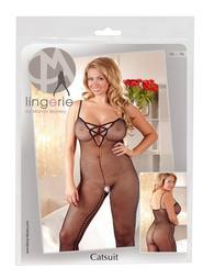 Mandy Mystery Catsuit Net Crotchless Ολόσωμο Καλσόν Μαύρο