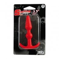 Κόκκινη πρωκτική σφήνα σιλικόνης 9cm τύπου καρφιού με εξόγκωμα