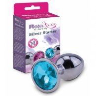 You2Toys Rose Butt Plug Medium Silver/Blue 8cm
