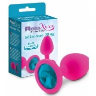 Σφήνα "Silicone size S" ροζ με κρύσταλλο μπλε