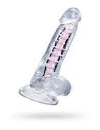 Dildo με Όρχεις και Βεντούζα Διάφανο 18cm
