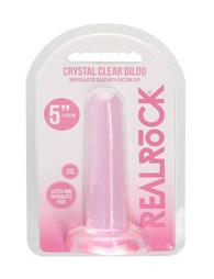 Non Realistic Dildo with Suction Cup 5.3" clear pink
