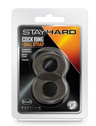 Blush Stay Hard Cock Ring & Ball Strap Black