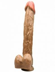 Power Escorts Rocket John Dildo με Όρχεις &Βεντούζα 28,5cm Flesh