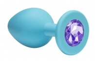 Anal Emotions Cutie Small Turquoise light purple crystal 7.5 cm