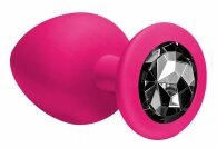 Anal Plug Emotions Cutie Large Pink Black crystal 10 εκ