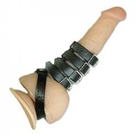 BDSM Δερμάτινο δακτυλίδι πέους με 4 τόκες