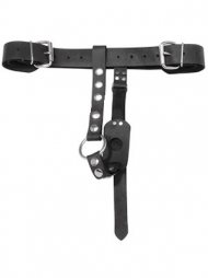 BDSM Ανδρικό στρινγκ Τ με κρίκο και με ρυθμιζόμενο λουρί