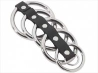 BDSM Δακτυλίδι πέους 5 μεταλλικούς κρίκους και με δέρμα