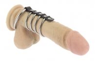 BDSM Δακτυλίδι πέους με 5 κρίκους από δέρμα