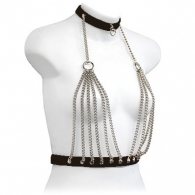 BDSM Γυναικείο μπούστο με δέρμα και αλυσίδες