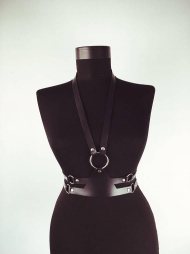 BDSM Δερμάτινο γυναικείο τοπ με 2 κάθετα λουριά