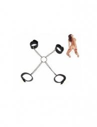 BDSM Δερμάτινο σετ δεσίματος με 4 χειροπέδες  και αλυσίδες