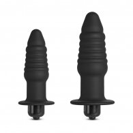 2 Pcs Black Color Vibrating Silicone Butt Plug