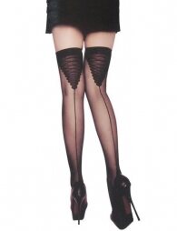 Black Sheer Black Lace Stocking