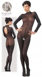 Mandy Mystery Sheer Mesh Catsuit Black