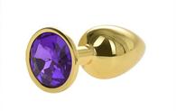 Anal Plug Metallic Buttplug, Small, Gold/Purple, Passion Labs