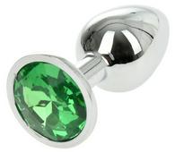 Metallic Buttplug Small Silver / Green Passion Labs