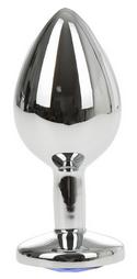 Anal Plug Metallic Buttplug Medium Silver / Blue Passion Labs