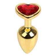 Hearty Buttplug, Small, Gold/Red, Passion Labs