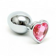 Hearty Buttplug Small Silver / Pink Passion Labs