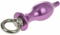 Pink Metallic Anal Plug With Ring 7.6 Cm