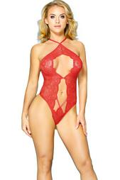 Red Lace Body With Adjustable Straps