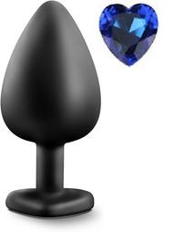 Anal Plug Brighty, Large, Silicone, Black/Light Blue, Mokko Toys