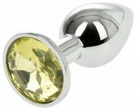 Anal Plug Metallic Buttplug Large Silver / Yellow Passion Labs