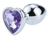 Heard Buttplug Small Silver / Purple Anal Passion Labs