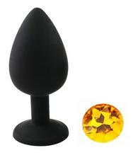 Anal Silicone Buttplug Large Silicon Black / Yellow Guilty Toys