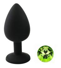Anal Silicone Buttplug Large Silicon Button Black / Green Light