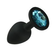 Anal Silicone Buttplug Large Silicone Button Black / Light Blue